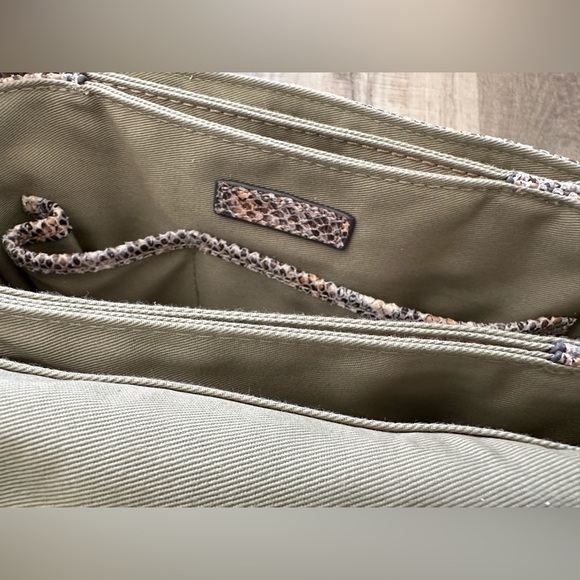 G.I.L.I. Leather Sporty Crossbody with Canvas Strap - Peach Python - Picture 8 of 10